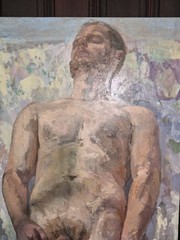 2 Original Contemporary Figurative Matching Oil Paintings Unsigned Nude Couple