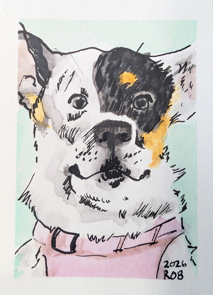Aceo Custom Pet Portrait Watercolor And Ink 2.5×3.5 Inch Dog Cat Painting