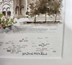 VTG Original Framed Water Color Painting Netherlands Church Signed Gallery Wall