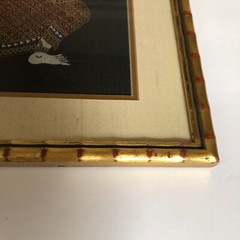 KINNARA Thai Silk Painting/Wall Decor Vintage Asian Bamboo Frame Ethereal Beauty