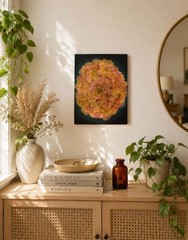 pressed flower art on canvas
