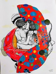 CUBAN MIXED MEDIA ON CARDBOARD Painting Cubano Artist ALAIN DONATE 18″X 24″