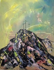 ORIGINAL 30×24 Jesus Acrylic Canvas painting“The Cross 2″