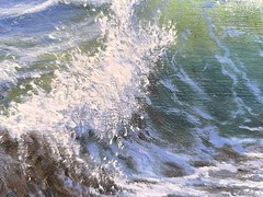 TEXTURED IMPASTO Original Art OIL Painting Landscape WAVE BEACH Seascape Gift A4