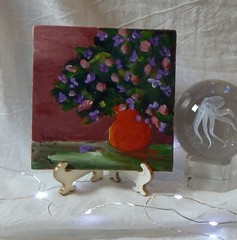 ORIGINAL ART PAINTING COLORFUL BRIGHT FLORAL FLOWERS STILL LIFE USA SUE FURROW