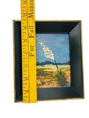 MCM AMERICAN SOUTHWEST LANDSCAPE YUCCA PLANTS BLOOMING OIL FIBERBOARD MINIATURE