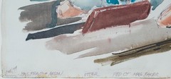 Rare Courtroom Sketch Painting Utter Hearing Mail Fraud / Arson 1994 16×20″
