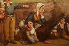 EXQUISITE ORIGINAL W.G FOSTER LARGE OIL PAINTING „WAITING FOR THE FLEETS RETURN“