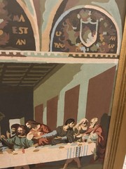 Vintage Paint by Number Jesus Last Supper Framed No Glass 22.5 X 18