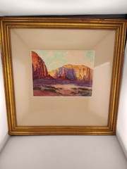 Albert Derome Watercolor Painting Desert Sunset Monument Valley Arizona