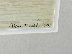 British American Artist Alan Falk W/C. New England Beach Scene. Signed. 1982