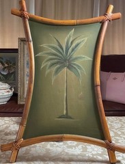 Bamboo Tiki Wall Art Palm Tree Tropical Coastal Decor Hanging 27.5 in x 19.75 in