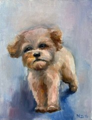 Dog Portrait, Original painting oil ,8×10 inches, Wall Art Decor, Home Gift, Art