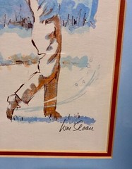 William Sloan AP & Signed Golfer – Framed size is 15 x 17 – Robert Sills Gallery