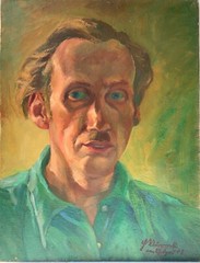 20th Century European Expressionism School Grandiose Portrait Oil Painting