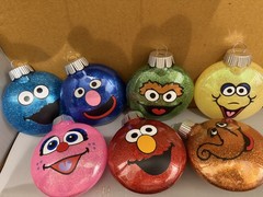 3″ HAND MADE VINYL Muppets Animal Christmas Ornament SET