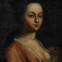 English School 18th Century Oil – Portrait of an Elegant Lady & Her Dog