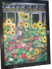 Modern ‘21 Summer Flowers Garden Landscape Impressionist 14”W 19”T (12.5×17 5/8)