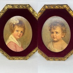 Antique Oil Painting Of Boy 1918 Montreal Canada Frame 21” By 18”