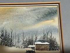 Lu Fuller Original Watercolor Painting “Left Out In The Field” Winter Landscape