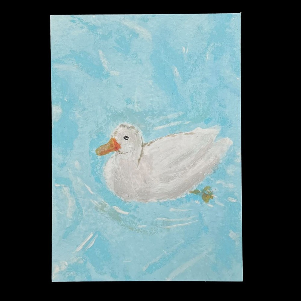 ACEO Original Duck Acrylic Painting 3.5 x 2.5 in