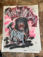 Painting art new Ody West “Dog ”graffiti acrylic spray paint original 22×28