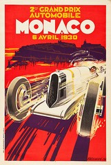 Monaco 1930 Vintage art Travel Poster Print PAINTING Glass Frame 36″ x 24″