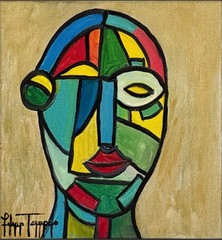 Design Expressionism 12×12 Anime Woman, Cubist FINE ART HOME INTERIOR CORBELLIC