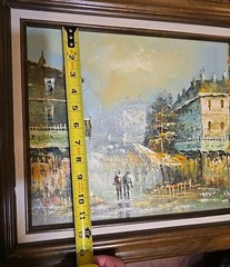 Stanford Original Oil Painting 16×12 Canvas, 21×17 Fr European Street Impression
