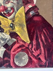 Famous Clown Painting By Veres Mid Century Portrait Circus MARGO CLARK VINTAGE