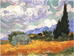 Wheat Field with Cypresses by Van Gogh Handmade Oil Painting Reproduction VVG172