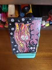 Inside Out Bart Worm ACEO Painting Low Brow Muscle Tissue Simpson Joke Textured