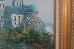 Vintage Signed Henry Rogers Oil Canvas Painting 20″x24″ Framed Notre Dame Paris