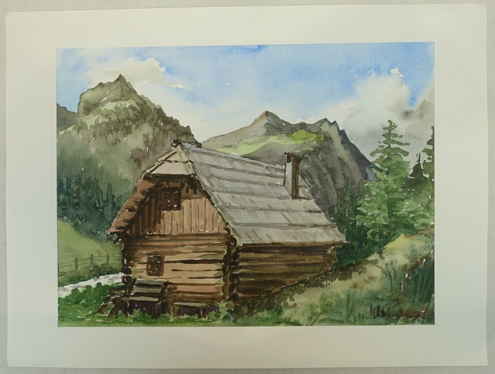 Watercolor „Preberggraben ~ Austria“ monogram KL 86