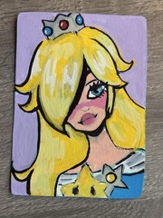 ACEO Original Art OOAK Painting Fandom Favorites #5 Crown Princess star girl ATC