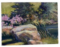 Vintage Idaho Gina Phillips Oil Original Painting Textured Landscape Wildflowers