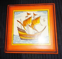 VINTAGE 1940’S ITALIAN MEDIEVAL SHIP WALL DECORATION VIKING DESIGN NR