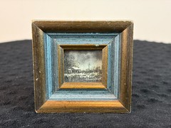 H. Francis Sellers Miniature Watercolor Painting Utah Art „Rainy Day“ Framed