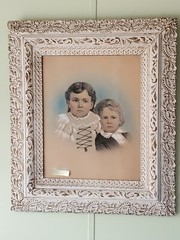 Antique Master Pastel Portait Siblings Frankie & Annie Children Of John& Ophelia