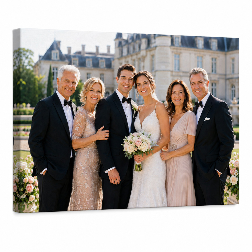 Personalized Wedding Photo Canvas Print Custom Family Wall Art Bride 8*12 frame