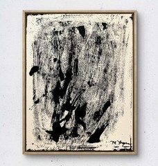 Mary Myers Original Abstract Expressionism 11×14 Black White Interpretive