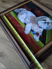 Shi Tzu Dog Art Original Oil Canvas Painting By Karen Paul Stanol