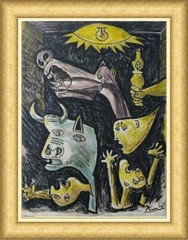 Pablo Picasso, Spanish Artist “ Engraving on Cardaboard / Hand Signed“