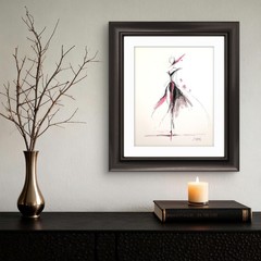Original Painting Abstract Fashion Model Modern 11×14 Paper Art Woman SWhite