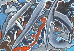 Contemporary Acrylic paintings on Board canvas original. Dragon Claws