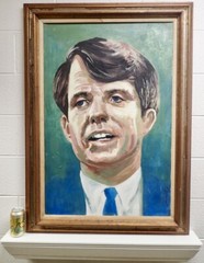 Jac Crampton (American, 1929-1994) Large Original Painting of Bobby Kennedy