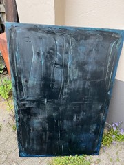abstract oil painting black blue informal 120×80 gestural filled modern art