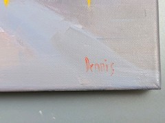 Original Dennis Nash 1947-2016 British Acrylic Painting on Canvas New York Taxis