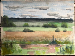 Franz Ehmke 1928 – 2018 Berlin Pastel Fields And Water Reflection