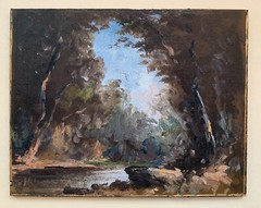 ca 1880-1900 landscape – N California School – Initialed but unknown, illegible